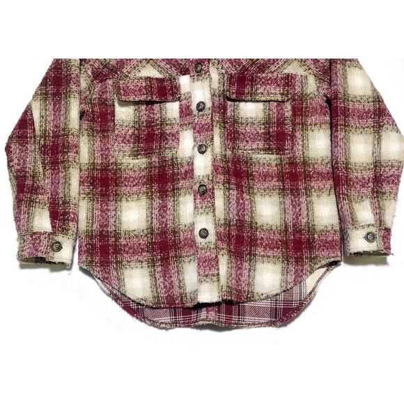 L A Hearts Jacket Women's Size Medium/Large Red Plaid Button Up Long Sleeve - Picture 5 of 7